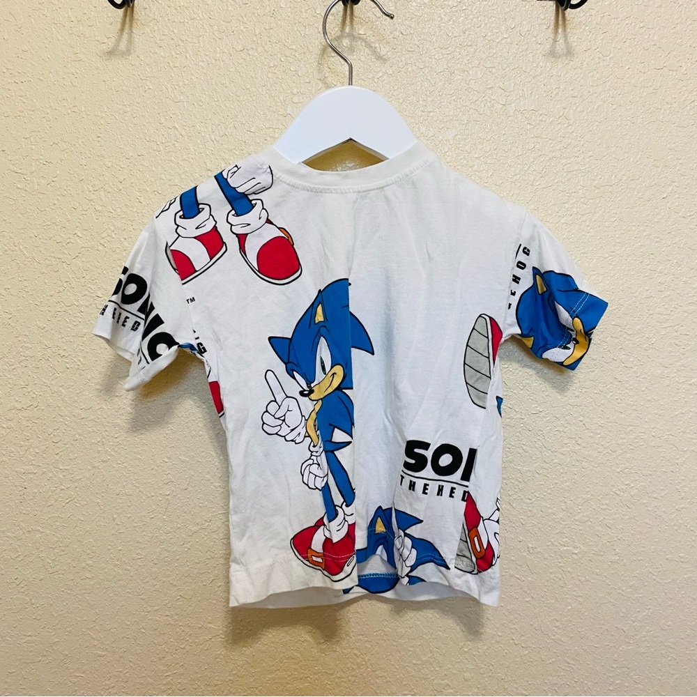 Zara White Kids Sonic Graphic Tee with Blue & Red Accents